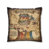 Route 66 Centennial Pillow | Vintage Roadtrip Map Centennial Celebration