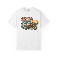route 66 Motorcycle T-shirt Vintage Highway Shield Sunset Biker Gift 100th Anniversary Vintage Road Sign Tshirt Spirited USA Mother Road