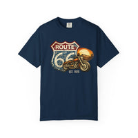 route 66 Motorcycle T-shirt Vintage Highway Shield Sunset Biker Gift 100th Anniversary Vintage Road Sign Tshirt Spirited USA Mother Road