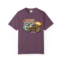 route 66 Motorcycle T-shirt Vintage Highway Shield Sunset Biker Gift 100th Anniversary Vintage Road Sign Tshirt Spirited USA Mother Road