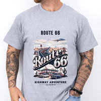 Route 66 Vintage T-shirt - Highway Adventure Road Trip Shirt, Retro Americana Travel Tee, Unisex, Classic Road Trip Gift,Gift for him/her