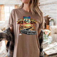 Route 66 Classic Car T-Shirt, Personalized Comfort Color Unisex Anniversary shirt