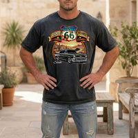 Route 66 Classic Car T-Shirt, Personalized Comfort Color Unisex Anniversary shirt