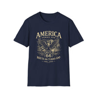 America 250 Shirt Route 66 100 Vintage Patriotic Eagle Tee 1776 2026 USA Retro Distressed Route 66 Shirt Americana Tee