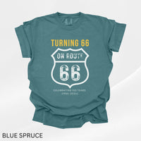 Turning 66 on Route 66 Shirt, 66th Birthday Road Trip Shirt, Route66 Birthday Tee, Vintage Route 66 Sweathirt, Gift for 66 Year Old