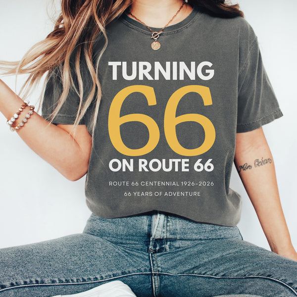 Route 66 Centennial Shirt 1926–2026, Turning 66 on Route 66 Tee, Vintage Route 66 Shirt, Americana Road Trip Shirt, Historic Route66 Gift