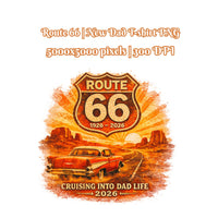 Route 66 Dad T-shirt PNG, Father Baby Announcement digital download, First Time Dad Sublimation, Father's Day Gift