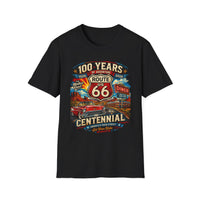 Route 66 Centennial 100 Years T-Shirt | Vintage Diner Classic Car Design
