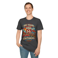 Route 66 Centennial 100 Years T-Shirt | Vintage Diner Classic Car Design