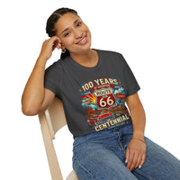 Route 66 Centennial 100 Years T-Shirt | Vintage Diner Classic Car Design