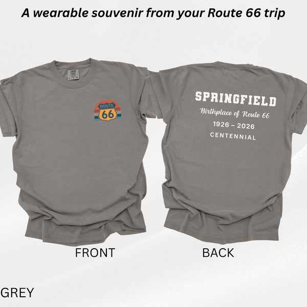 Route 66 Springfield Missouri Shirt, Birthplace of Route 66 Tee, Centennial 1926–2026 Shirt Historic Route 66 Travel Tee USA Road Trip Shirt