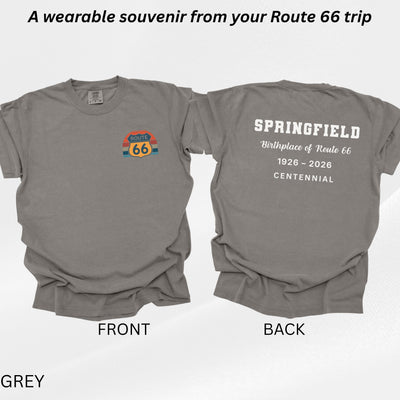 Route 66 Springfield Missouri Shirt, Birthplace of Route 66 Tee, Centennial 1926–2026 Shirt Historic Route 66 Travel Tee USA Road Trip Shirt
