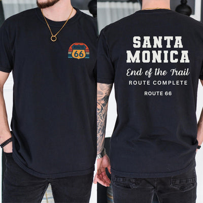 Route 66 Santa Monica Shirt, End of the Trail Tee, California Route 66 Shirt, Road Trip Destination Tee, Travel Shirt USA