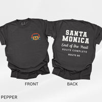 Route 66 Santa Monica Shirt, End of the Trail Tee, California Route 66 Shirt, Road Trip Destination Tee, Travel Shirt USA
