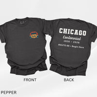 Route 66 Chicago Shirt, Begin Here Tee, Historic Route 66 Illinois Shirt, Road Trip Shirt USA, Vintage Americana Travel Tee