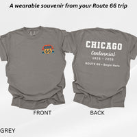 Route 66 Chicago Shirt, Begin Here Tee, Historic Route 66 Illinois Shirt, Road Trip Shirt USA, Vintage Americana Travel Tee