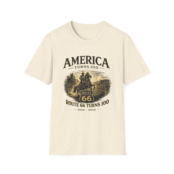 Vintage Western Cowboy Shirt, America 250th 2026, Route 66 Centennial Tee, Patriotic USA Shirt
