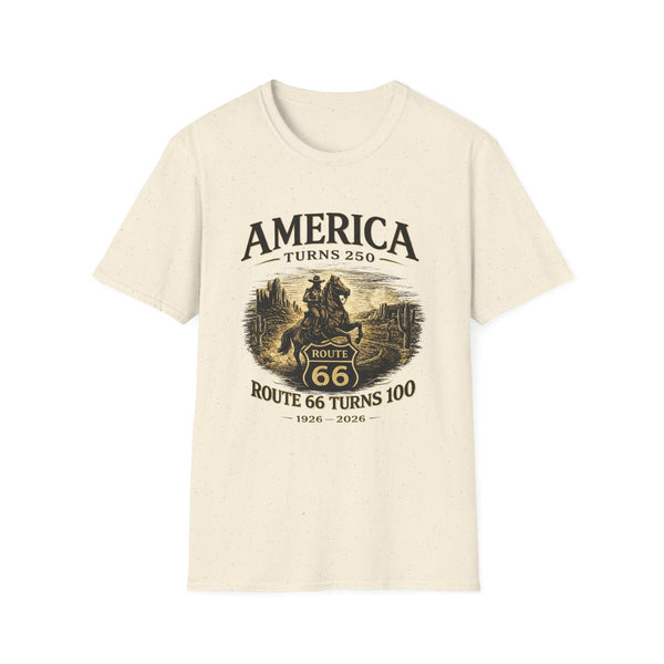 Vintage Western Cowboy Shirt, America 250th 2026, Route 66 Centennial Tee, Patriotic USA Shirt
