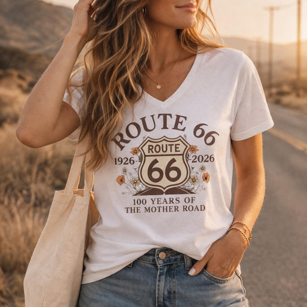 Route 66 100 Year Anniversary Shirt Womens Vintage Mother Road Tee 1926 2026 Road Trip Shirt Retro Highway Travel Gift