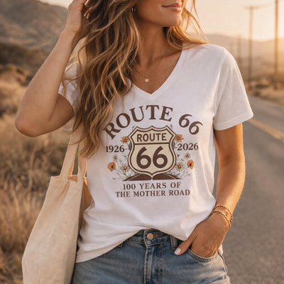 Route 66 100 Year Anniversary Shirt Womens Vintage Mother Road Tee 1926 2026 Road Trip Shirt Retro Highway Travel Gift