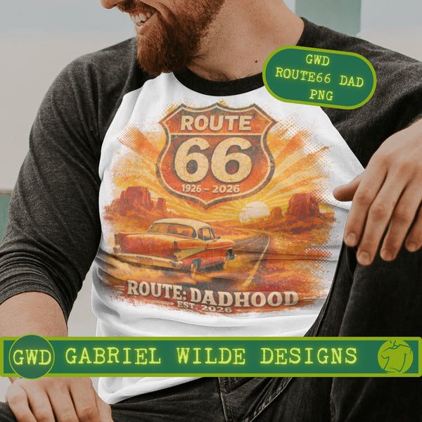 Route 66 Dad T-shirt PNG, Father Baby Announcement digital download, First Time Dad Sublimation, Father's Day Gift