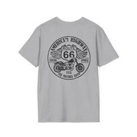 Route 66 America's Highway Motorcycle T-Shirt | The Mother Road Biker Gift | Unisex Biker Shirt