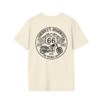 Route 66 America's Highway Motorcycle T-Shirt | The Mother Road Biker Gift | Unisex Biker Shirt