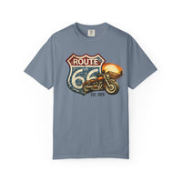 route 66 Motorcycle T-shirt Vintage Highway Shield Sunset Biker Gift 100th Anniversary Vintage Road Sign Tshirt Spirited USA Mother Road