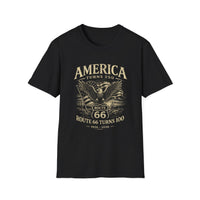 America 250 Shirt Route 66 100 Vintage Patriotic Eagle Tee 1776 2026 USA Retro Distressed Route 66 Shirt Americana Tee