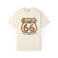 Route 66 floral shirt retro highway graphic tee vintage americana shirt road trip shirt women route 66 aesthetic comfort colors 1717