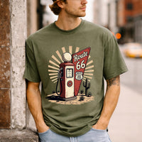 Route 66 Centennial Shirt Vintage Gas Pump Tee Desert Road Trip Shirt Mens Retro Travel T-Shirt 100 Years 1926 2026 Gift For Him