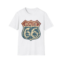 Vintage Route 66 Distressed T Shirt, Retro Road Trip Tee, Unisex Americana Graphic Shirt, Historic Highway Travel Gift, Black Vintage Tee