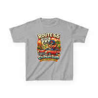 Route 66 Centennial Kids Shirt - 100th Anniversary 2026 Road Trip Tee - Co-Pilot Club Youth Graphic T-Shirt - Family Vacation Retro Car