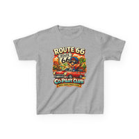 Route 66 Centennial Kids Shirt - 100th Anniversary 2026 Road Trip Tee - Co-Pilot Club Youth Graphic T-Shirt - Family Vacation Retro Car