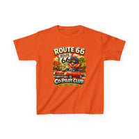 Route 66 Centennial Kids Shirt - 100th Anniversary 2026 Road Trip Tee - Co-Pilot Club Youth Graphic T-Shirt - Family Vacation Retro Car