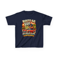 Route 66 Centennial Kids Shirt - 100th Anniversary 2026 Road Trip Tee - Co-Pilot Club Youth Graphic T-Shirt - Family Vacation Retro Car