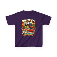 Route 66 Centennial Kids Shirt - 100th Anniversary 2026 Road Trip Tee - Co-Pilot Club Youth Graphic T-Shirt - Family Vacation Retro Car