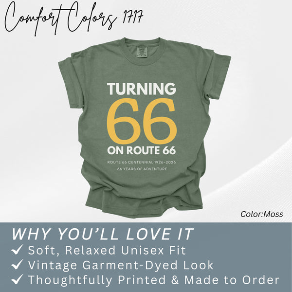 Route 66 Centennial Shirt 1926–2026, Turning 66 on Route 66 Tee, Vintage Route 66 Shirt, Americana Road Trip Shirt, Historic Route66 Gift