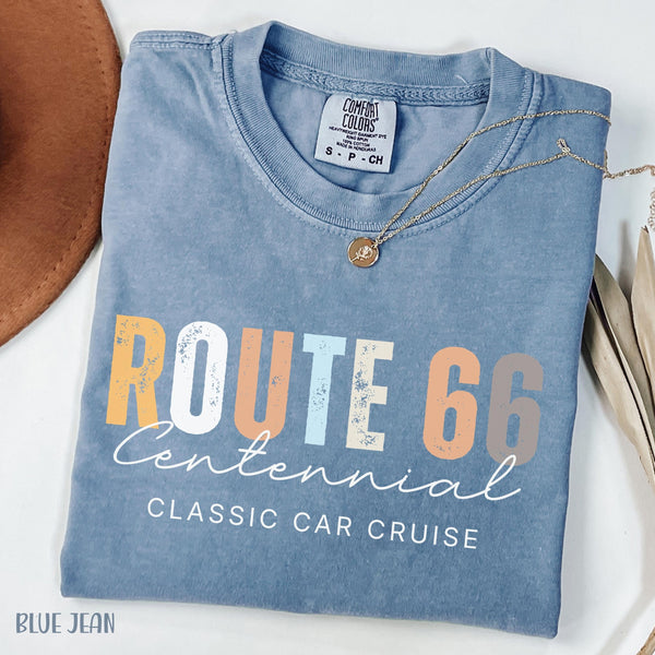 Route 66 100 Years Shirt Anniversary Route66 Centennial 100th Sweatshirt Historic Route 66 Souvenir USA Road Trip Retro Minimalist Style Tee