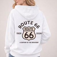 Route 66 Centennial Hoodie 1926-2026 | 100 Years of the Open Road Sweatshirt | Vintage Americana Road Trip Pullover | Unisex Graphic Hoodie