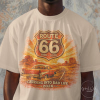 Route 66 Dad T-shirt PNG, Father Baby Announcement digital download, First Time Dad Sublimation, Father's Day Gift