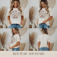 Route 66 Shield 100 Years T-shirt | 1926-2026 Mother Road Tee Road Trip Travel Shirt