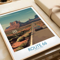 Route 66 Desert Highway Poster - Southwest Road Trip Art