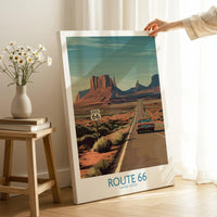 Route 66 Desert Highway Poster - Southwest Road Trip Art