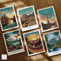 Route 66 Desert Highway Poster - Southwest Road Trip Art