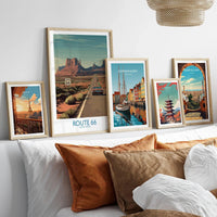 Route 66 Desert Highway Poster - Southwest Road Trip Art