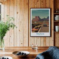 Route 66 Desert Highway Poster - Southwest Road Trip Art