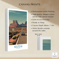 Route 66 Desert Highway Poster - Southwest Road Trip Art