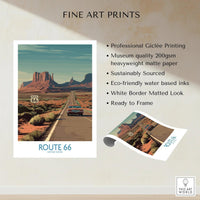 Route 66 Desert Highway Poster - Southwest Road Trip Art