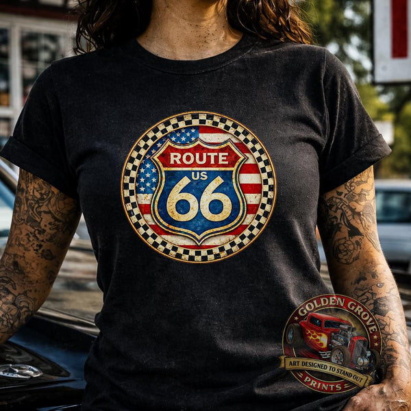 Route 66 Shirt | Vintage Route 66 Tee | Retro Road Trip Shirt | Americana Graphic Tee | Gift for Dad | Fathers Day| Mothers Road